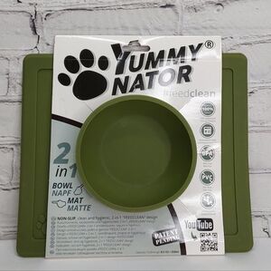 'YUMMY NATOR' 2-IN-1 FEED-CLEAN PET FEEDING BOWL & MAT